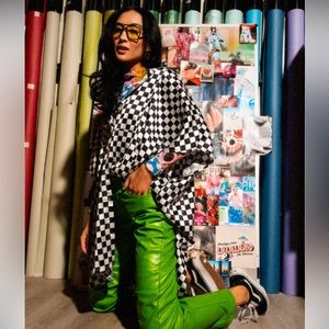 Dressed in LALA Original Design Oversized Checkerboard Top